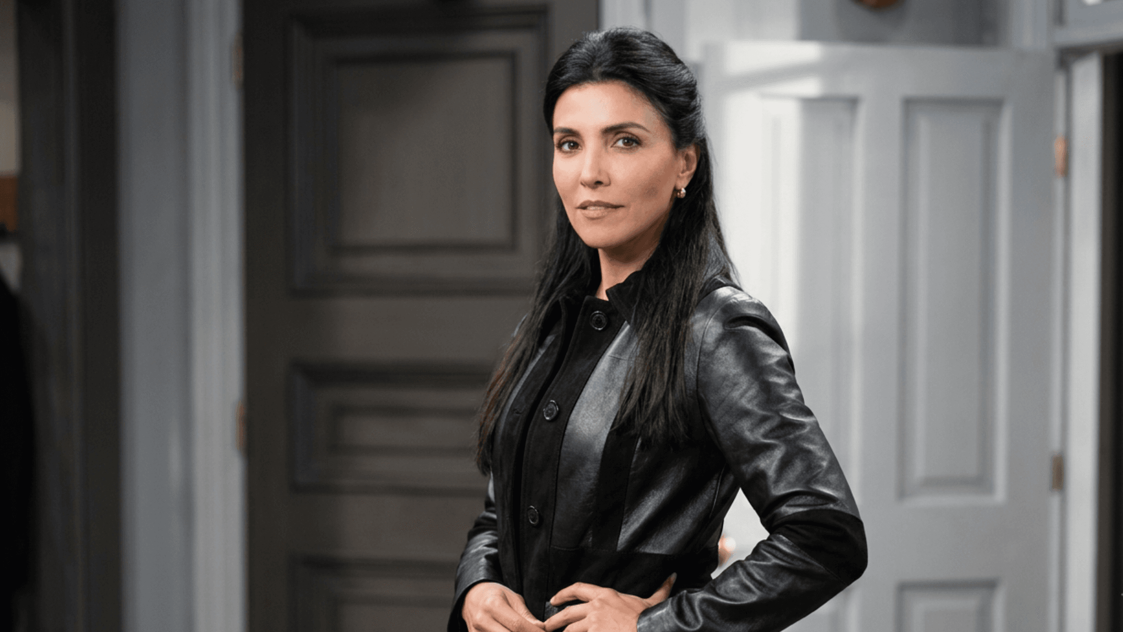 How to Get the General Hospital 2026 Nazneen Contractor Black Shearling Coat Look