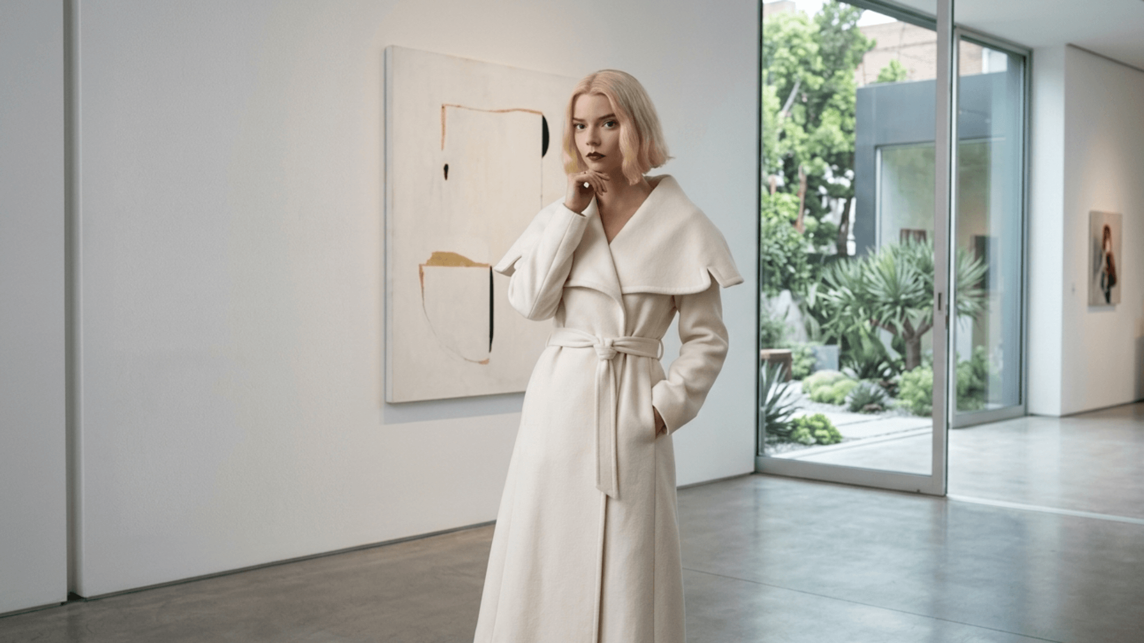 How to Get Anya Taylor-Joy’s Lucky White Belted Coat Look