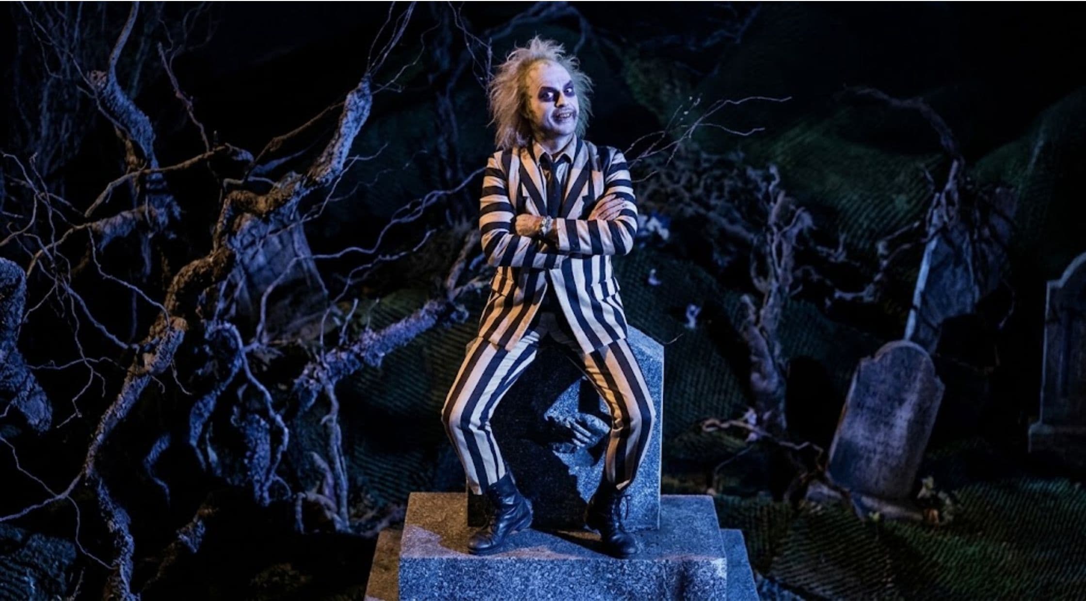 Get the Look Where to Buy the Beetlejuice Striped Suit